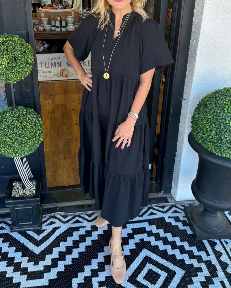 Dalia – Zwiewna sukienka maxi z kieszeniami