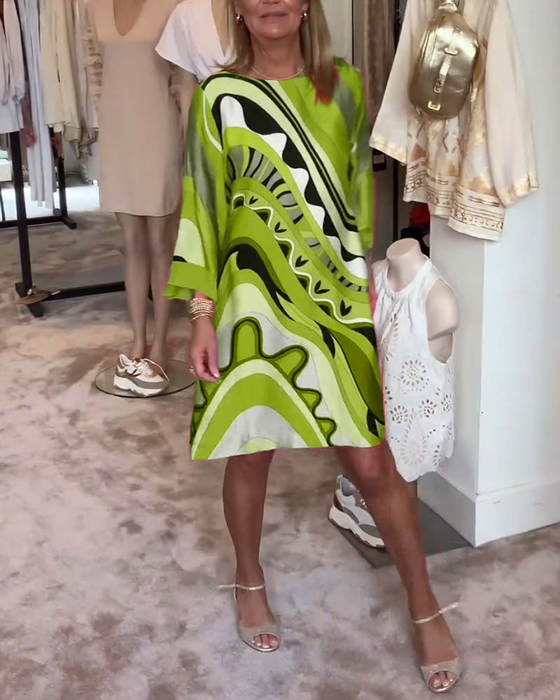 Lilianna – Kolorowa sukienka z nadrukiem