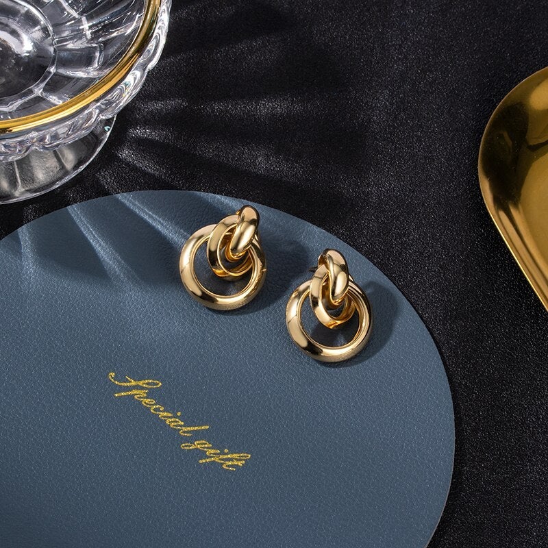 Pozłacane luksusowe kolczyki