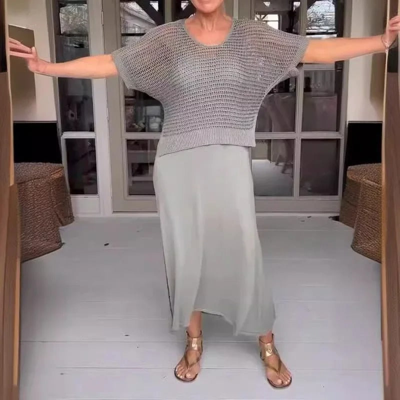 Solenka – Letni zestaw z przewiewnym topem i midi sukienką