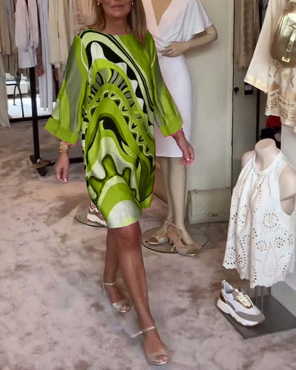 Lilianna – Kolorowa sukienka z nadrukiem