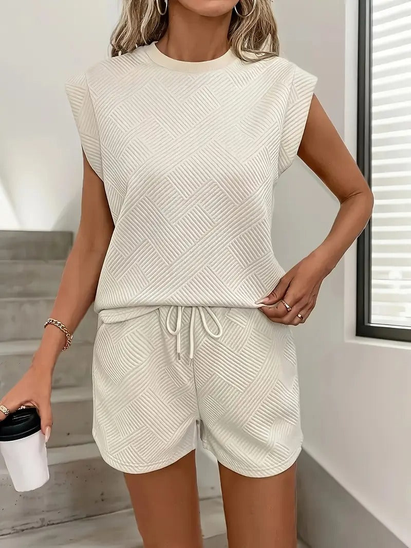 Darika – Zielony komplet z krótkim topem i szortami