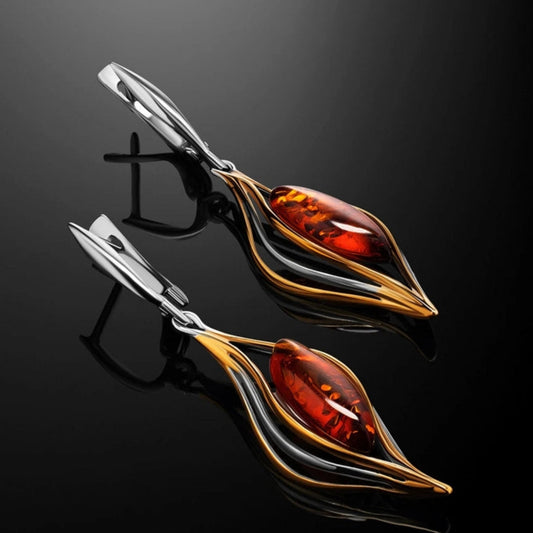 Czerwone kolczyki w stylu vintage