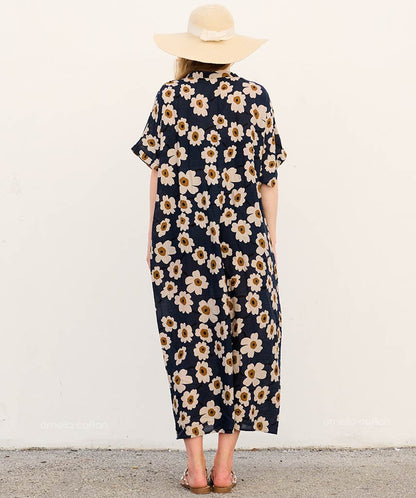 Kira - Sukienka typu kaftan z kieszeniami do noszenia na co dzień