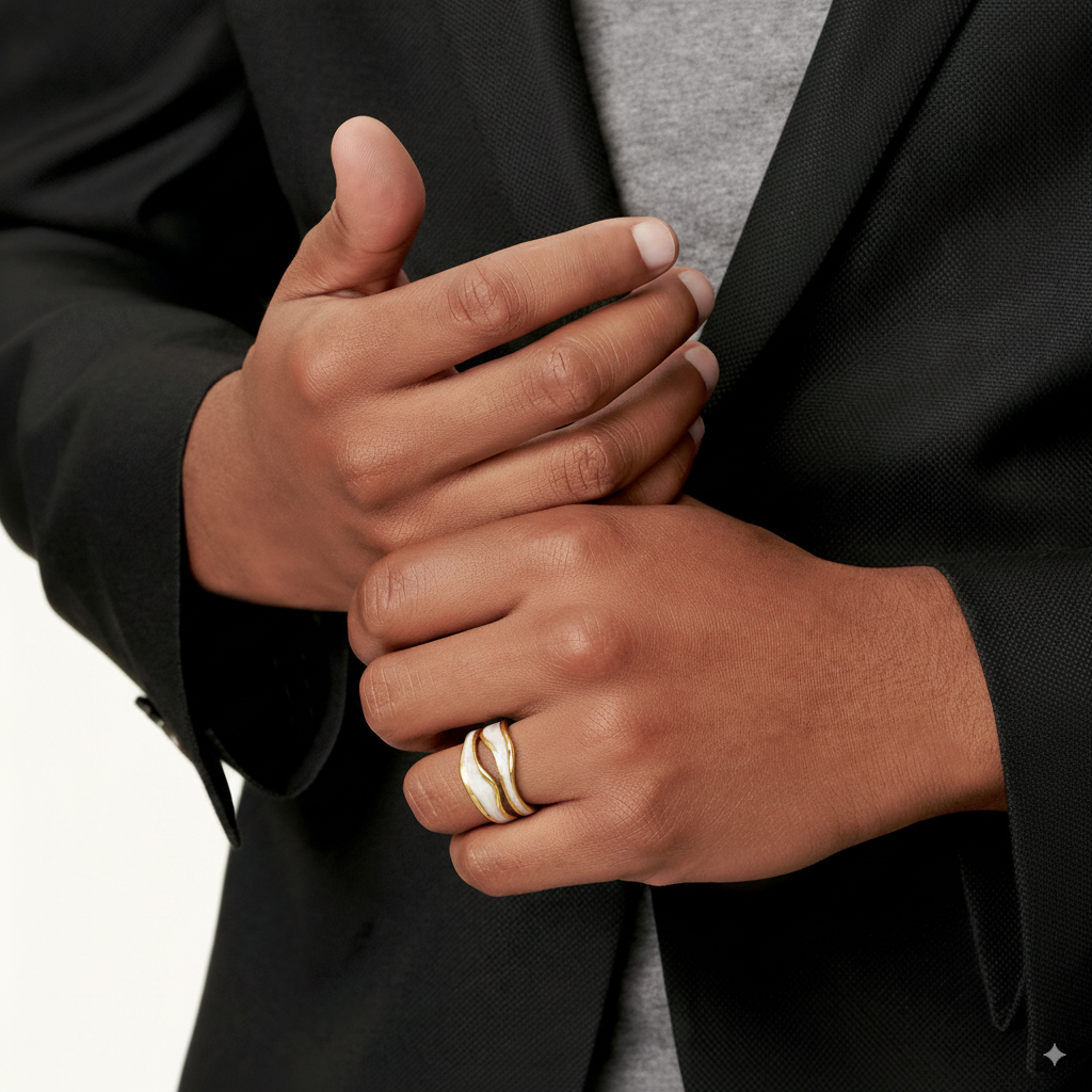 Zabytkowy pierścionek z białego złota