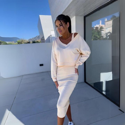 Andrine - Casualowy komplet bluzy i sukienki