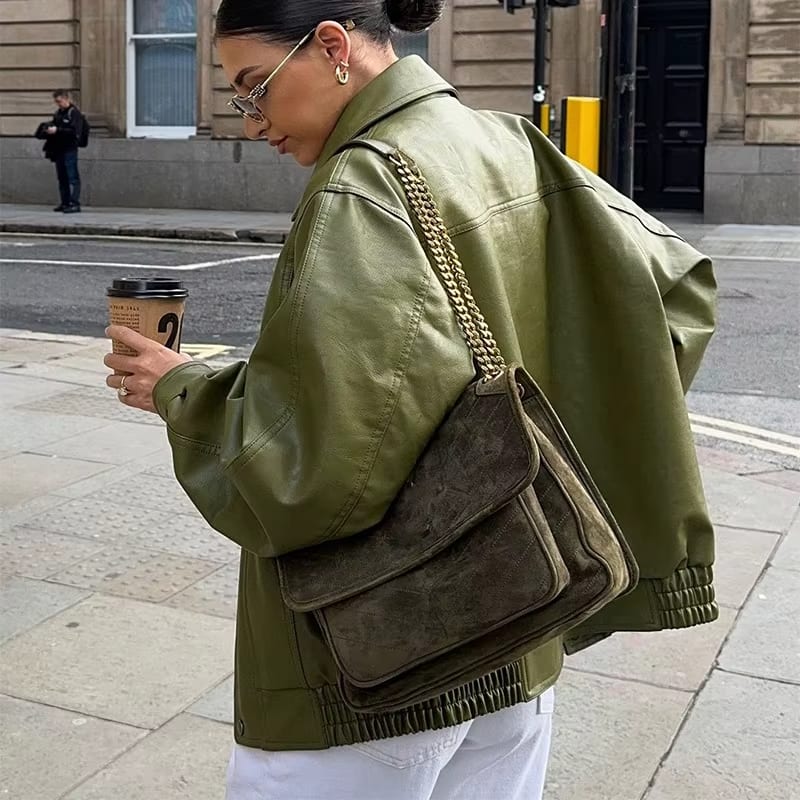 Liliana - Oversized skórzana kurtka