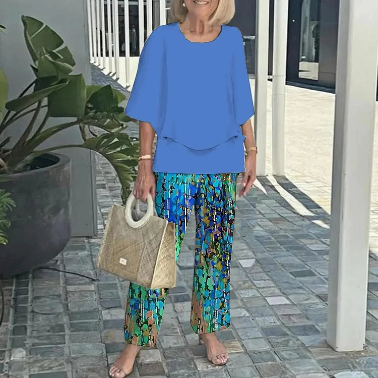 Perpetua – Stylowy dwuczęściowy komplet z nadrukiem